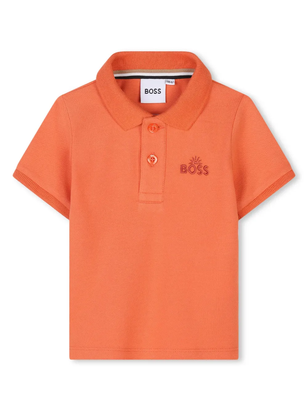 

Рубашка поло с вышитым логотипом BOSS Kidswear, оранжевый