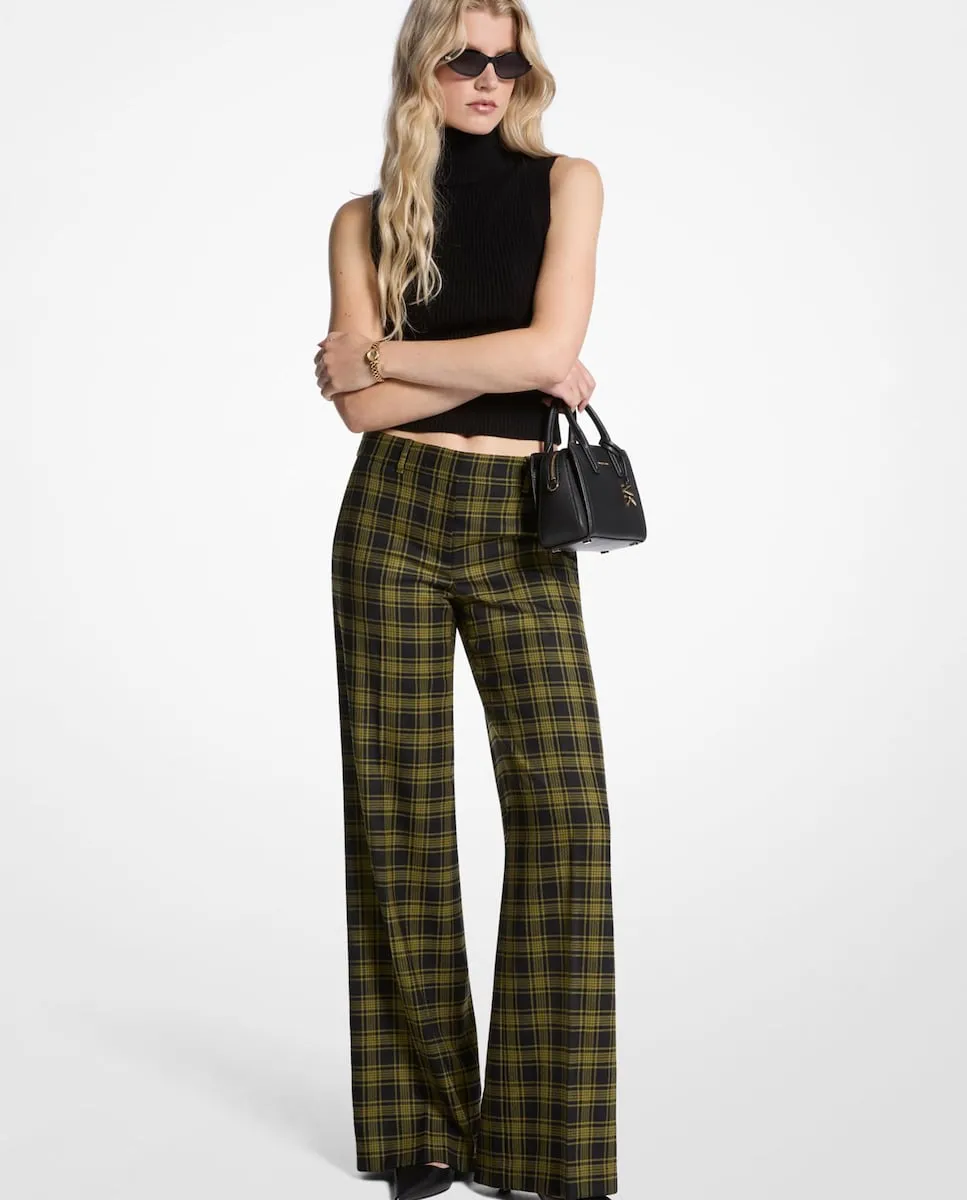 

Женские свободные брюки с узорами из эластичной шерсти Michael Michael Kors, черный/зеленый