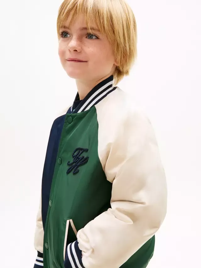 Детская куртка-бомбер с графическим логотипом, разноцветная Tommy Hilfiger — фото 4