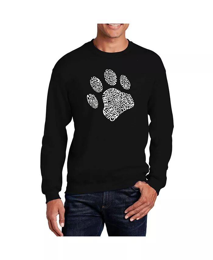 

Мужская толстовка Word Art Dog Paw с круглым вырезом LA Pop Art, черный