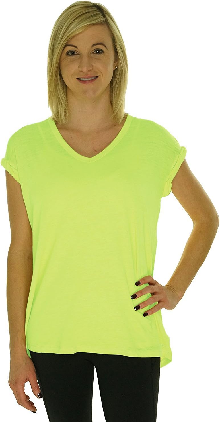 

Женская футболка Calvin Klein Burnout с V-образным вырезом, Citron