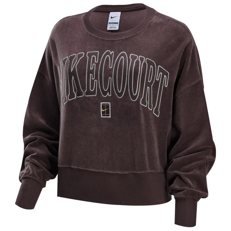 Толстовка Court Heritage женская Baroque Brown/Light Rosewood Umber/Velvet Brown Nike, коричневый/светло- розовый — фото 3