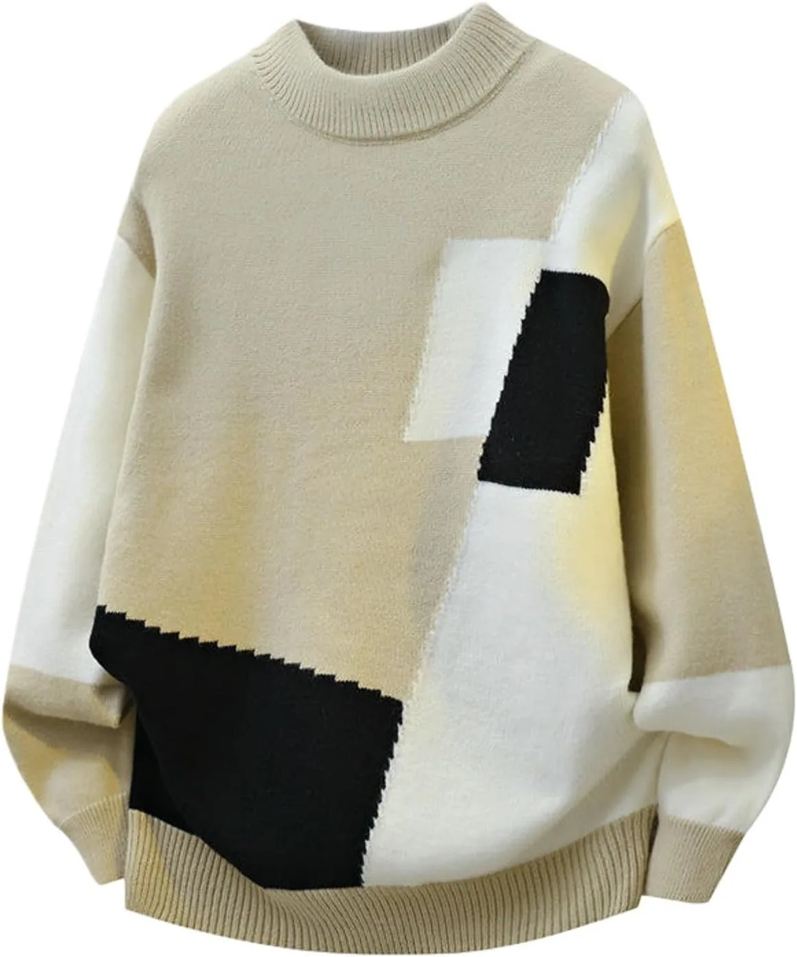 

Мужской теплый свитер с длинным рукавом и цветными блоками FOLKFOLD