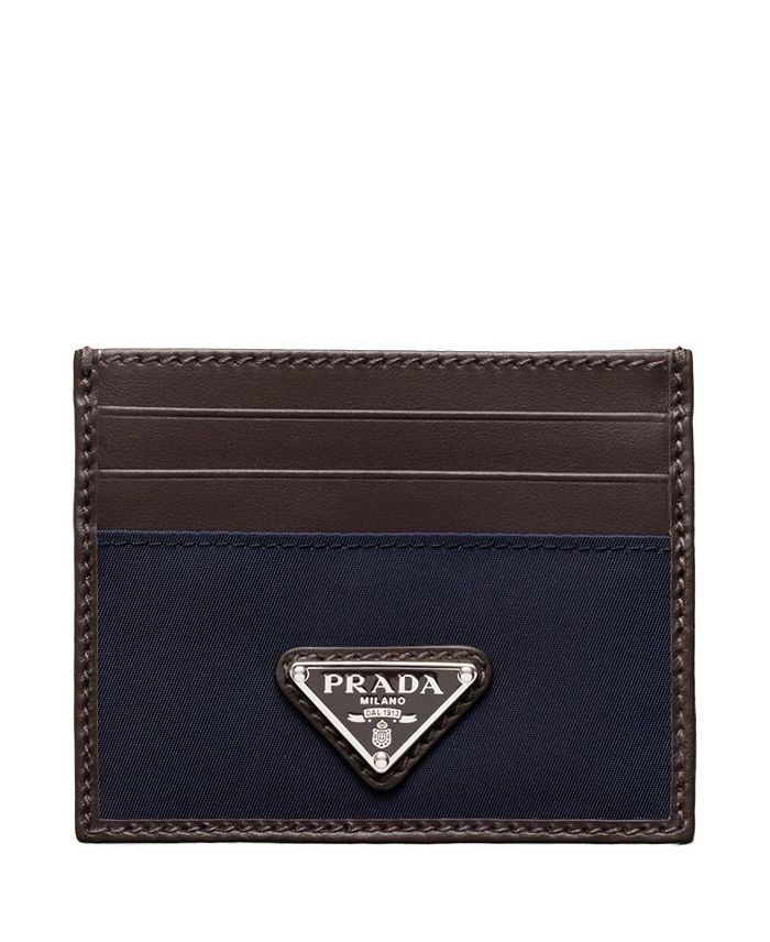 

Картхолдер из переработанного нейлона и кожи Prada, синий
