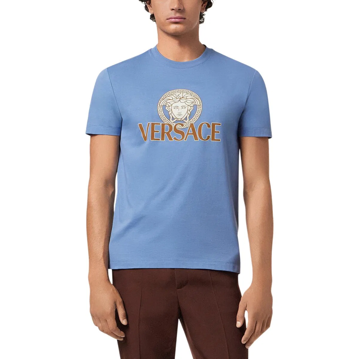 Футболка с принтом Medusa Head VERSACE синяя — фото 4