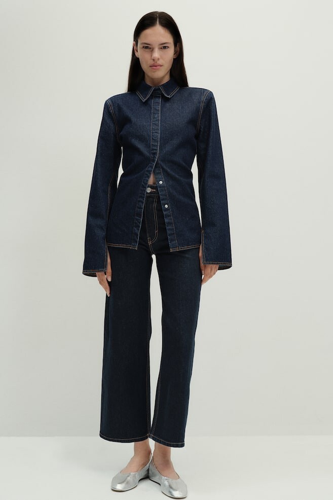 

Широкие укороченные джинсы H&M, синий