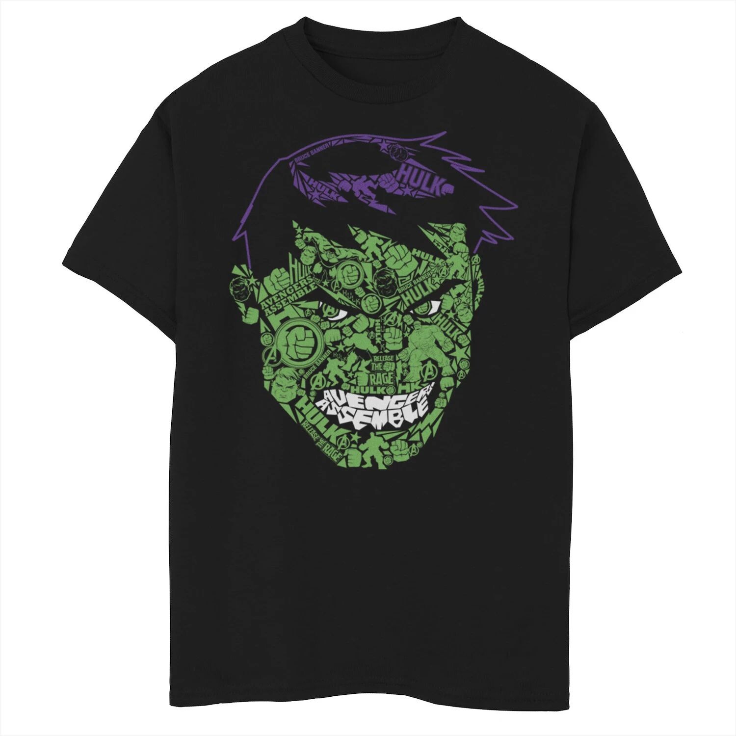 

Футболка с рисунком Marvel Hulk Angry Face Build Up для мальчиков 8–20 лет Marvel