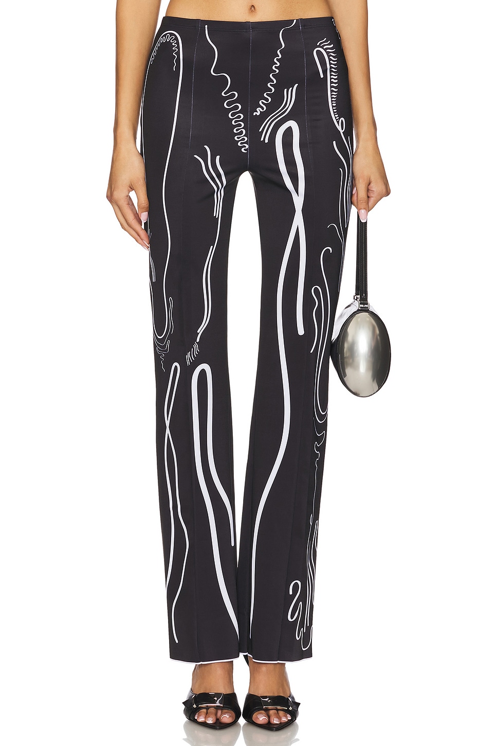 

Брюки из лайкры с раковиной Venus Di Petsa, black with white print
