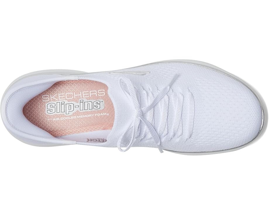 Кроссовки SKECHERS Summits Night Chic Hands Free Slip-Ins, цвет White/ Silver — фото 2