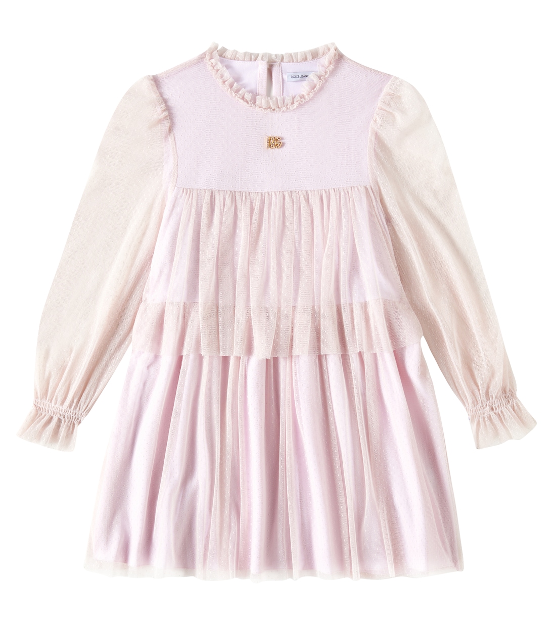 

Платье из тюля DG Dolce&Gabbana Kids, Rosa Pallido