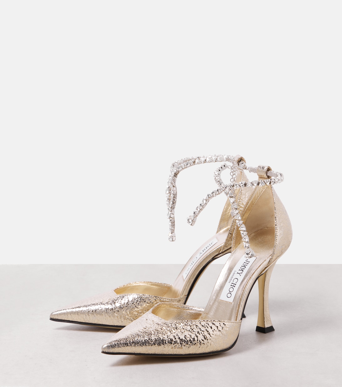 Туфли-лодочки Stevie 100 из искусственной кожи с декором Jimmy Choo, золотой — фото 4