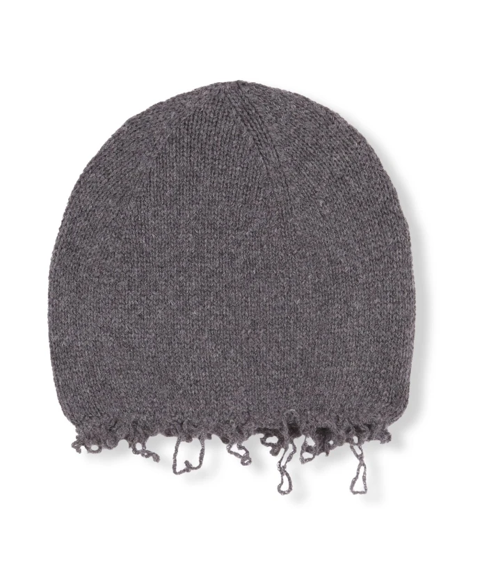 

Шапка-Бини из серой меланжевой шерсти и кашемира Cortana, серый