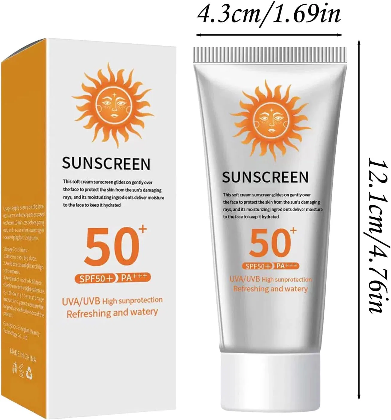 Солнцезащитный гель SPF50+ PA++++, водостойкий, бесцветный, Generic — фото 2