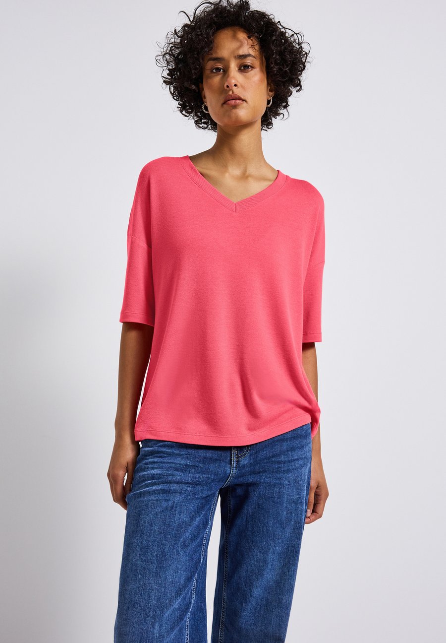 

Футболка Street One LOOK V-NECK, Rosa/Pink, Розовый, Футболка Street One LOOK V-NECK, Rosa/Pink