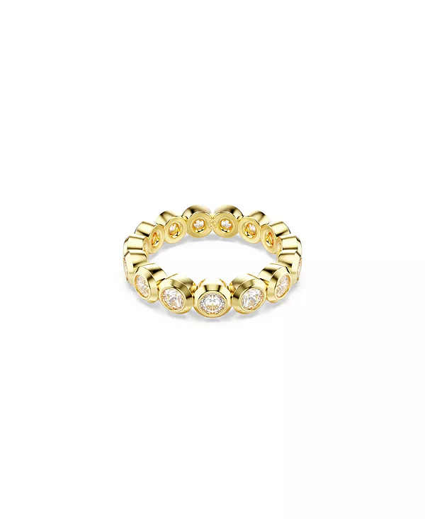 

Кольцо круглой огранки с покрытием из янтарного золота Swarovski, white