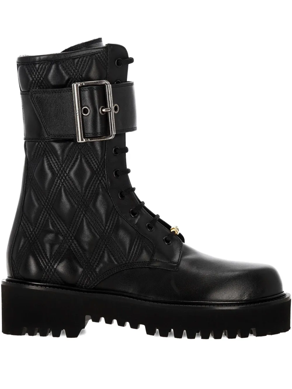 Кожаные военные ботинки VLogo VALENTINO GARAVANI, черный