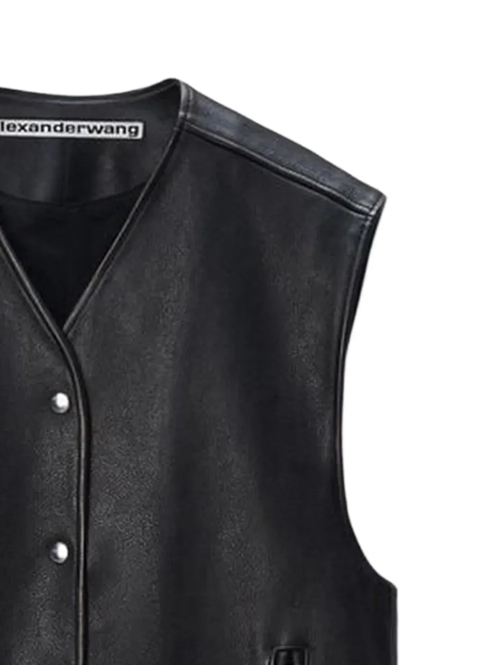 Жилет свободного кроя на кнопках Alexander Wang, черный — фото 2