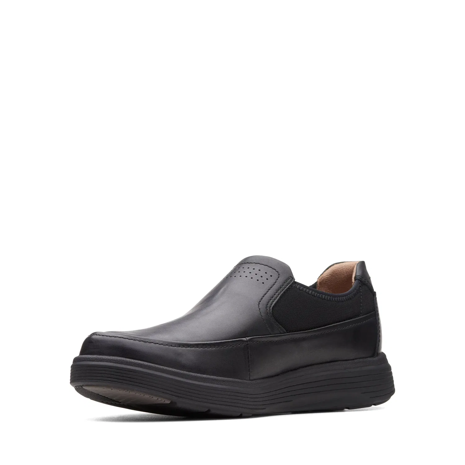 Кожаные лоферы Unstructured Clarks, черный — фото 4