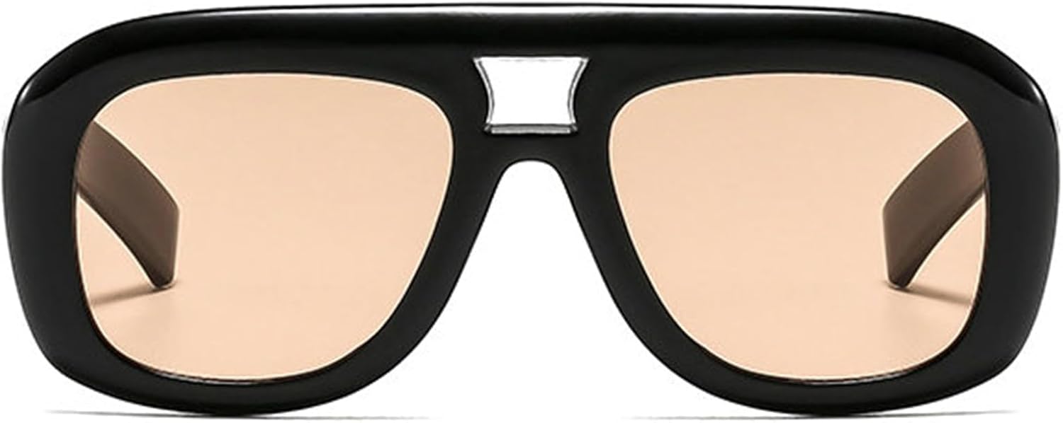 

Солнцезащитные очки Willochra Retro с двойной перемычкой, квадратной формы, модные, градиентные, с защитой от УФ-излучения UV400, мужские солнцезащитные очки-пилот, черные, C4