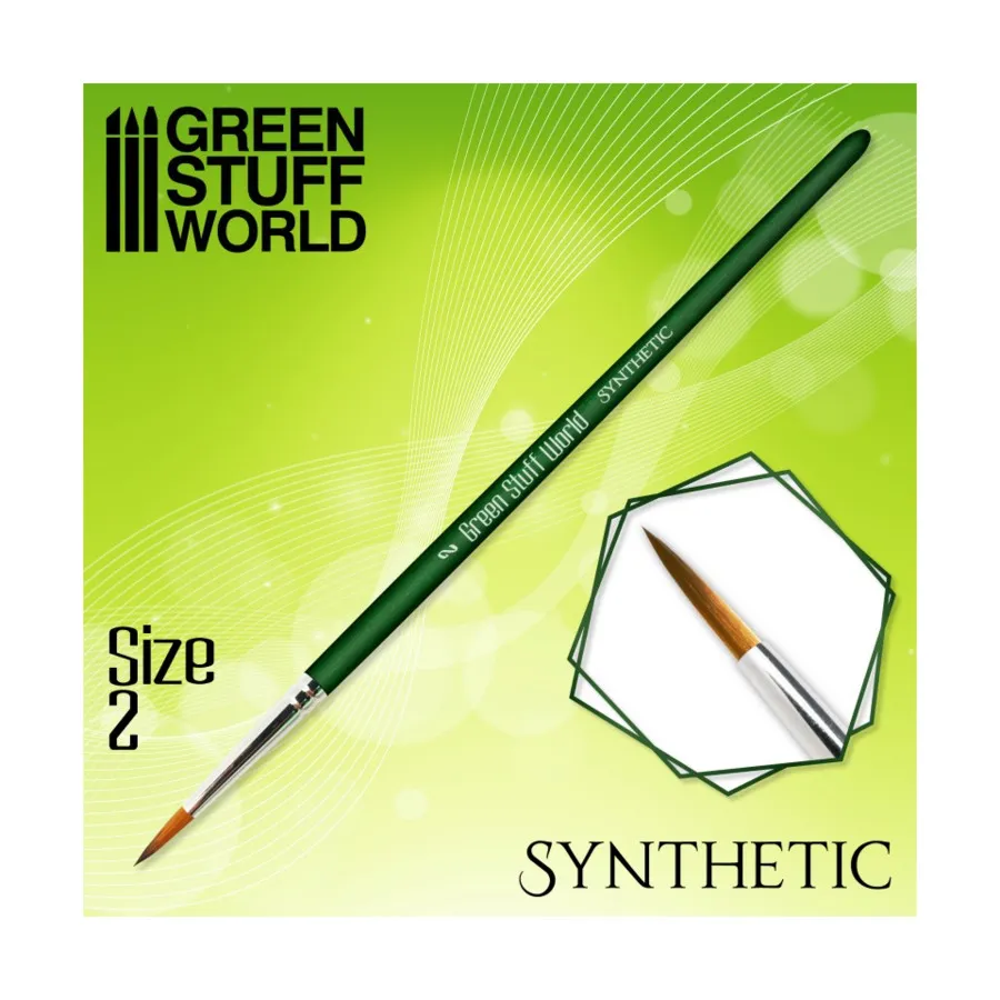 

Синтетическая кисть зеленой серии — № 2, Tools - Brushes & Shapers (Green Stuff World)