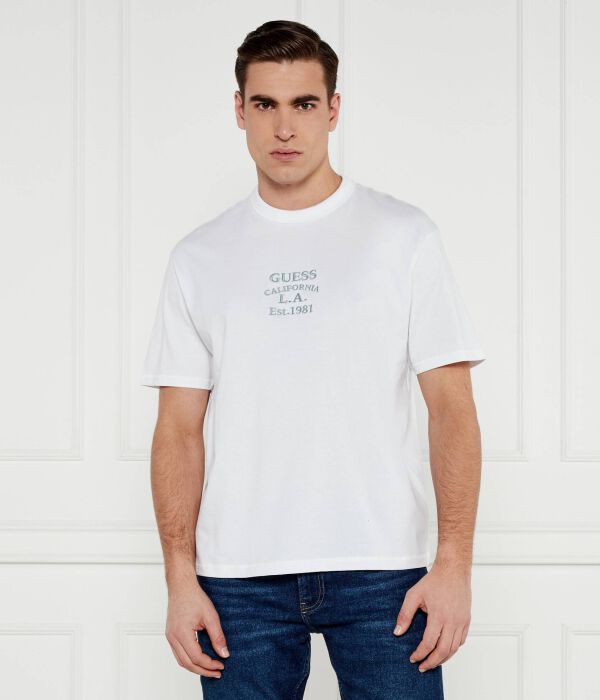 

Футболка с вышивкой Classic fit Guess Jeans, белый