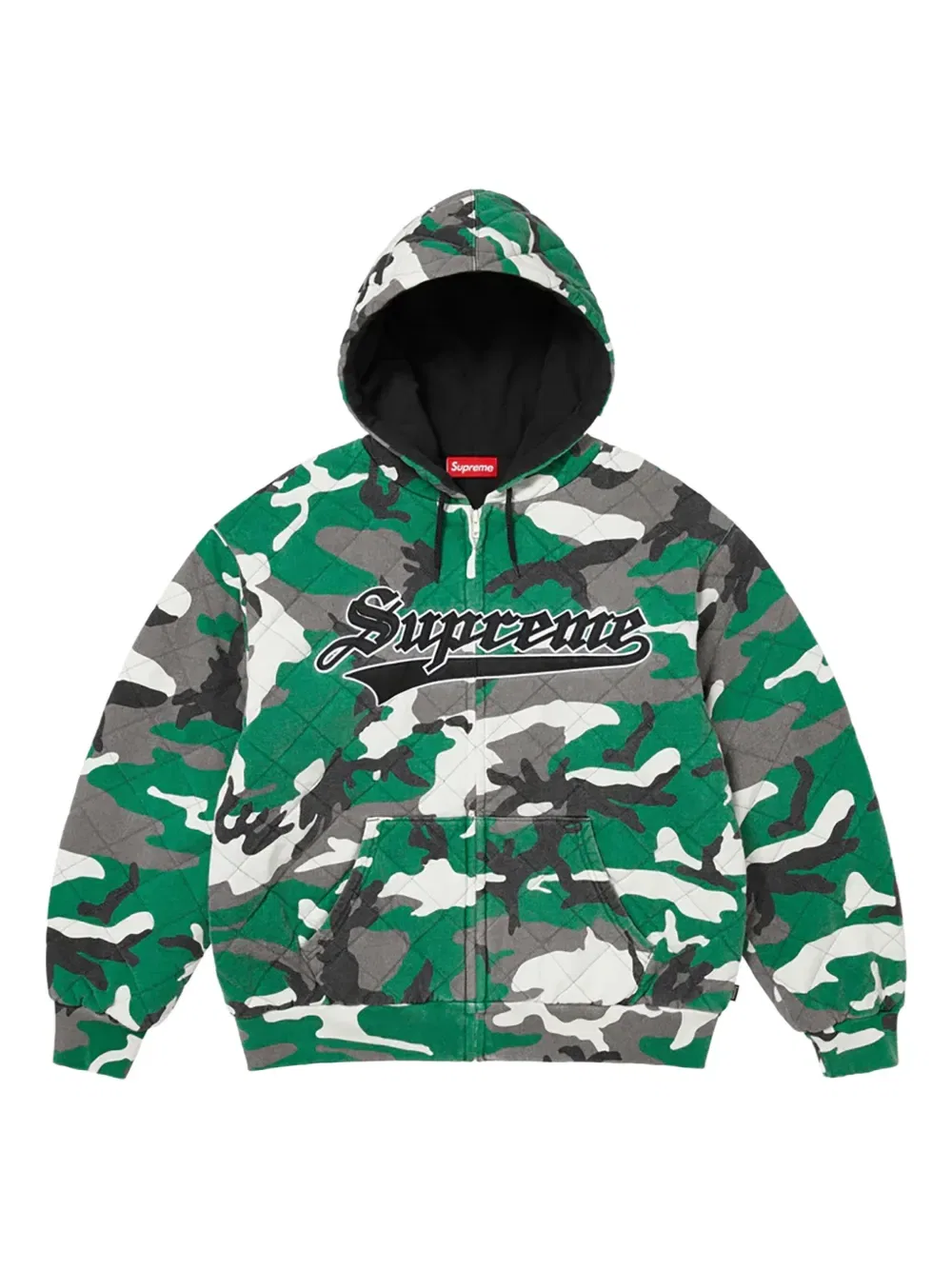 Стеганая толстовка с капюшоном Supreme, зеленый