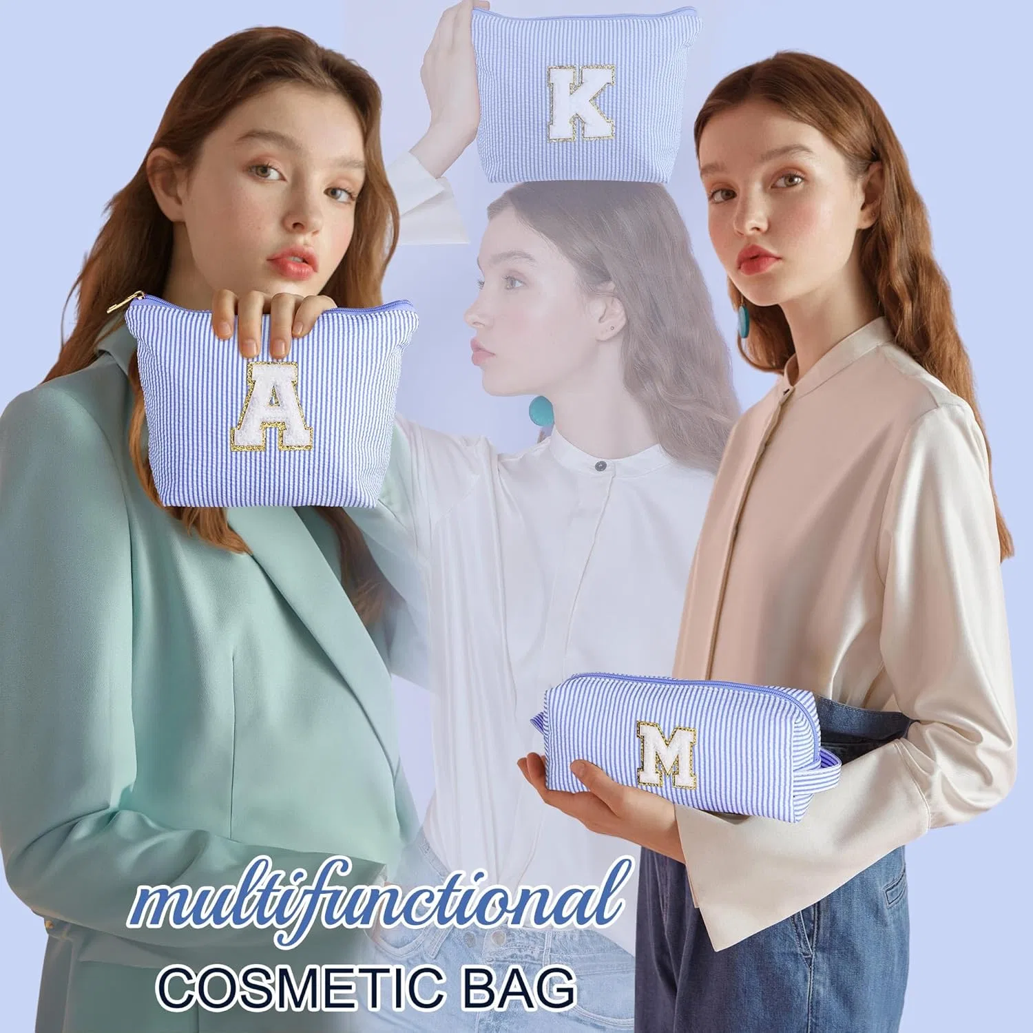 Набор дорожных косметичек с буквой «L» от Parima Gifts Parima, Blue — фото 2