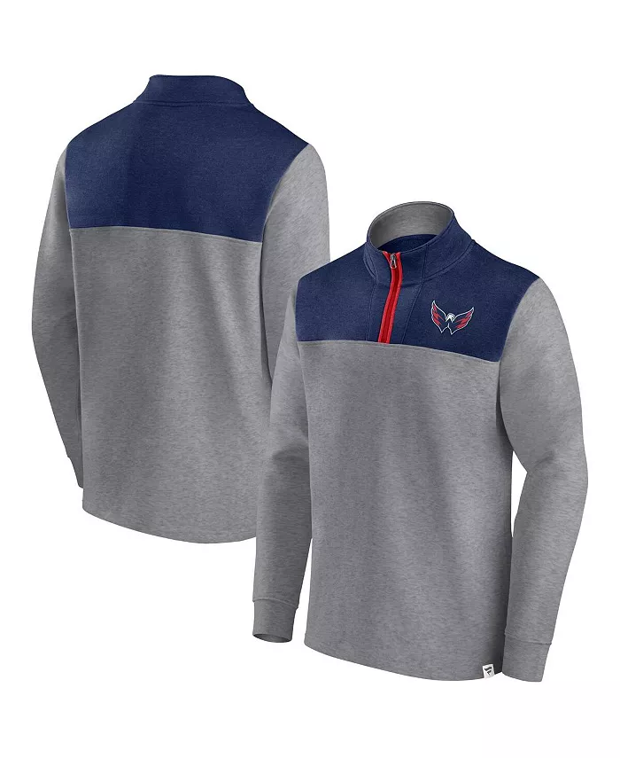 

Мужская куртка Heather Grey Washington Capitals Launch It Quarter-Zip Fanatics