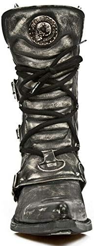 Мужские кожаные ботинки New Rock M.7993-S3 черного и серого цвета из телячьей кожи Dallas — фото 3