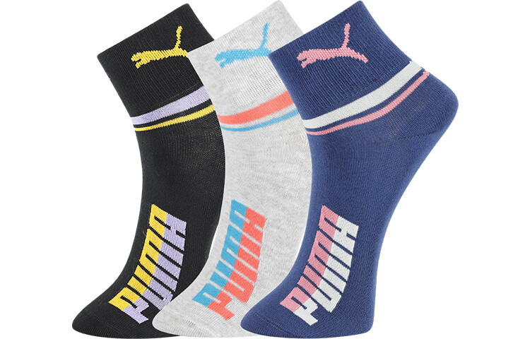 

Женские носки до середины икры Puma, цвет 3 double (003 black/blue/gray)