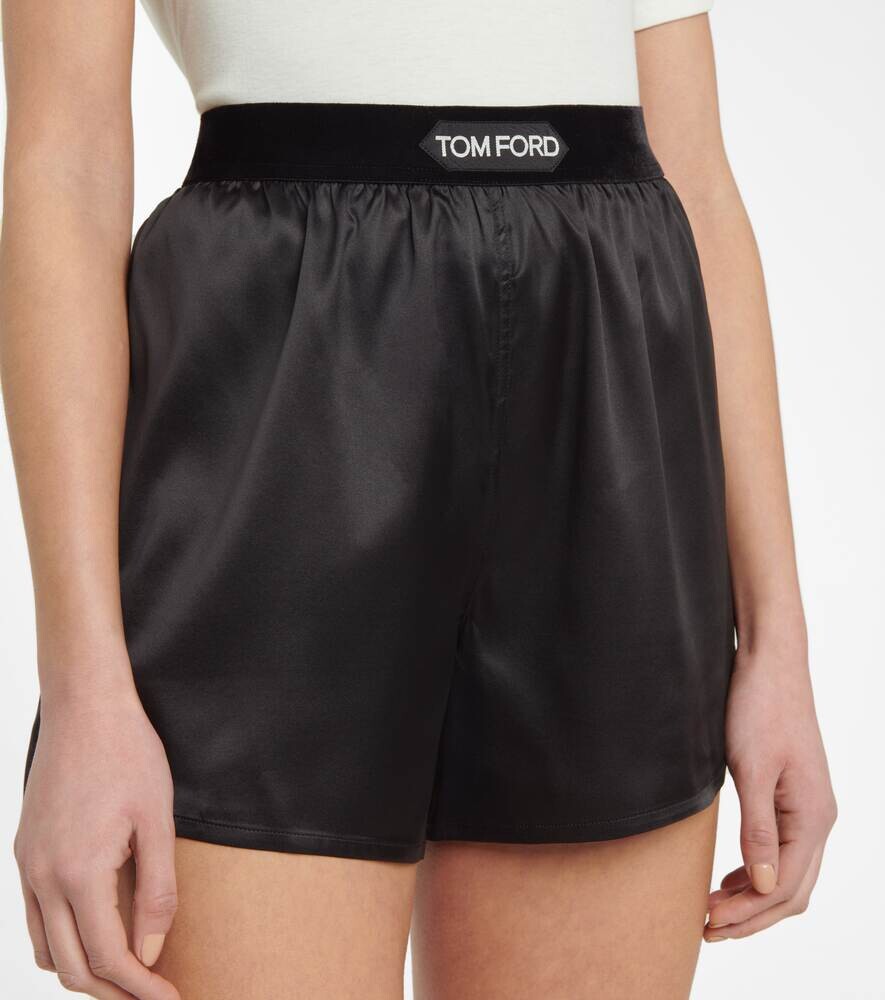 Шорты из смесового шелка TOM FORD, черный — фото 4