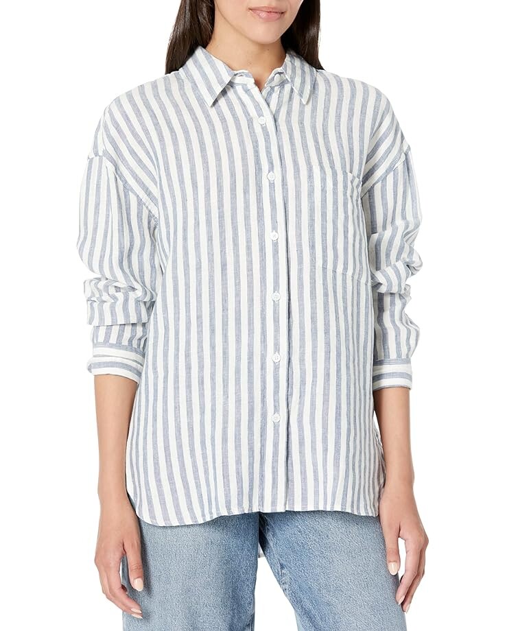 

Рубашка Faherty Linen Laguna Relaxed, цвет Blue Lucy Stripe