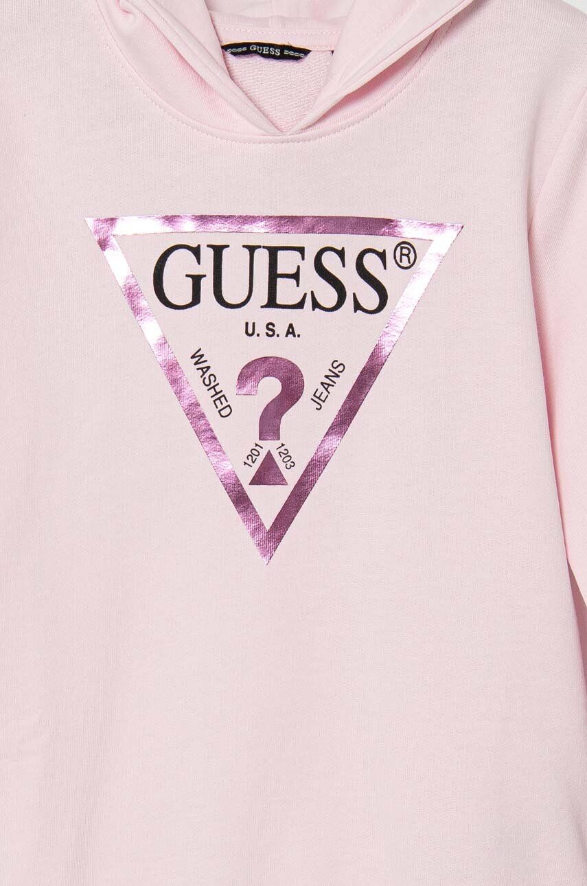 Хлопковая толстовка Guess для мальчика/девочки, розовый — фото 4