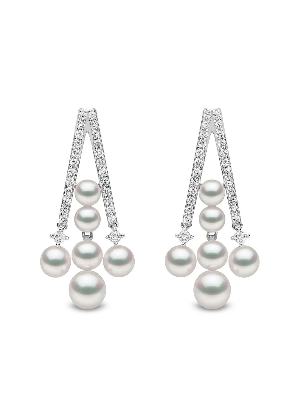 

Серьги Novus Akoya из белого золота с жемчугом и бриллиантами Yoko London, серебяный