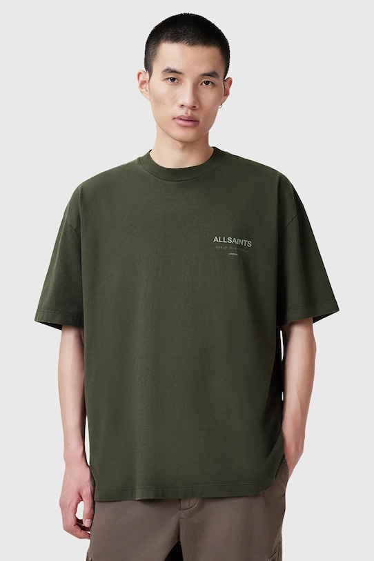 

Хлопковая футболка UNDERGROUND Allsaints, зеленый