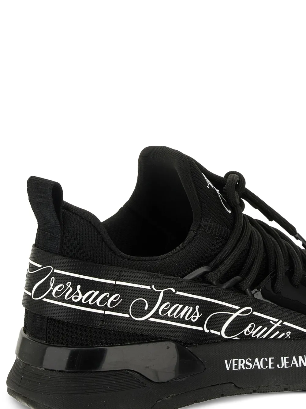 Кроссовки на шнуровке с логотипом Versace Jeans Couture, черный — фото 4