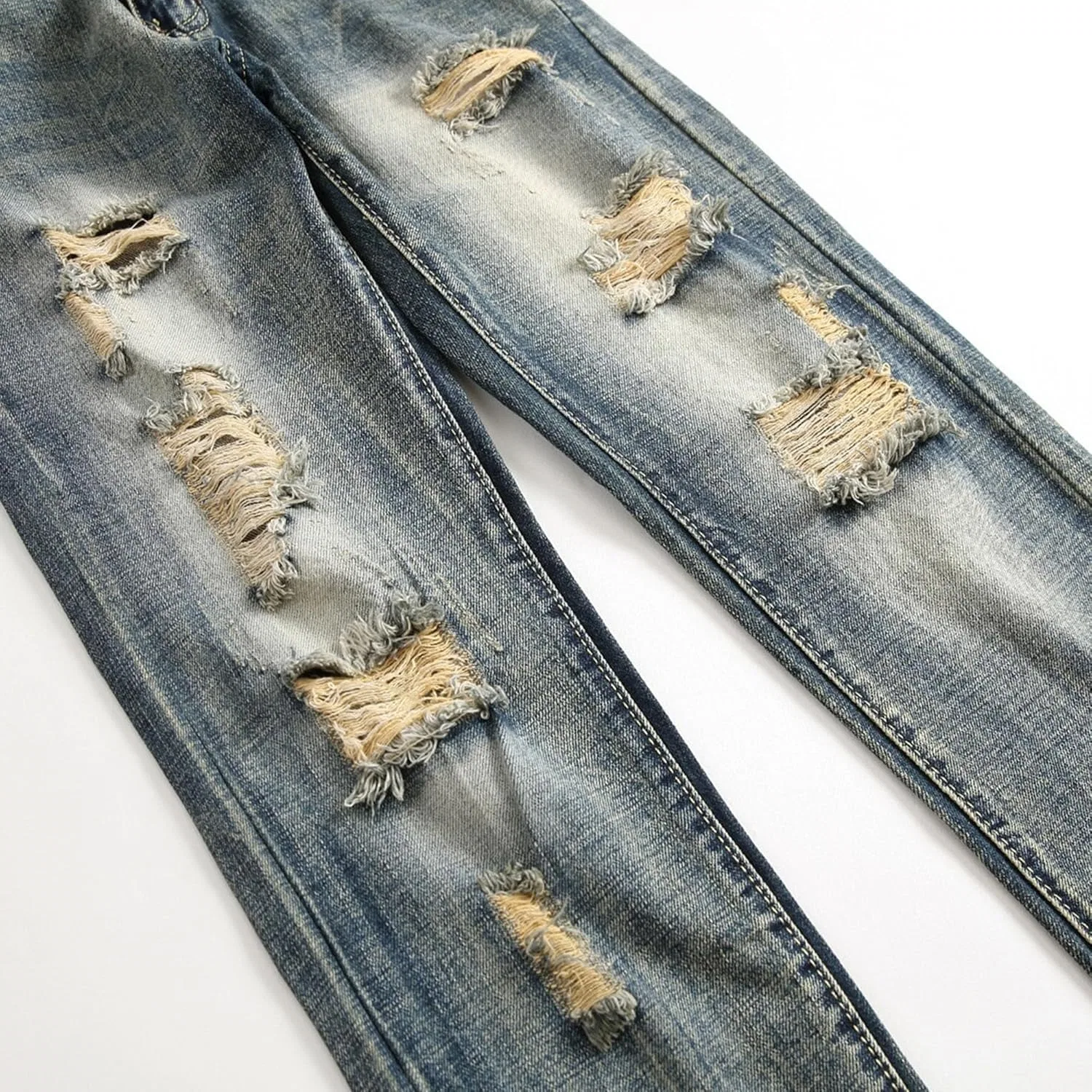 Джинсы с рваными элементами, Slim Fit, черный — фото 4