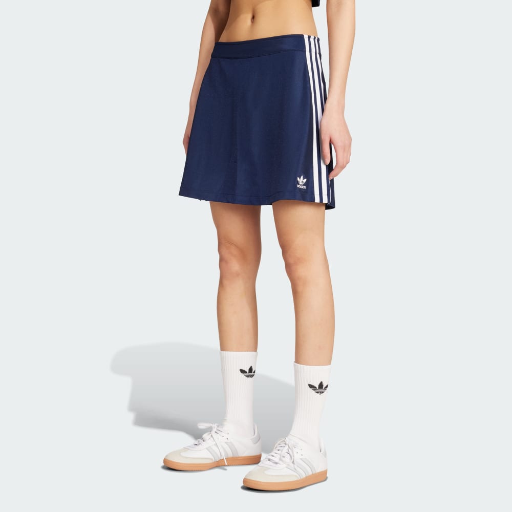 

Юбка Adidas Adicolor 3-Stripes Mini Skirt, цвет Night Indigo/White