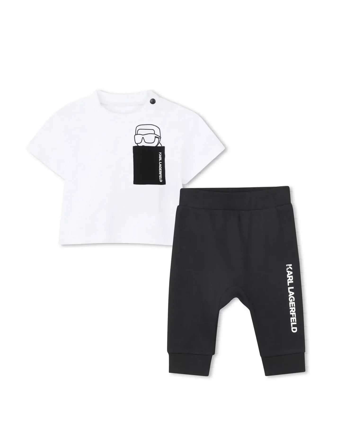 Набор для мальчика с рисунком спереди из хлопка Karl Lagerfeld Kids, белый