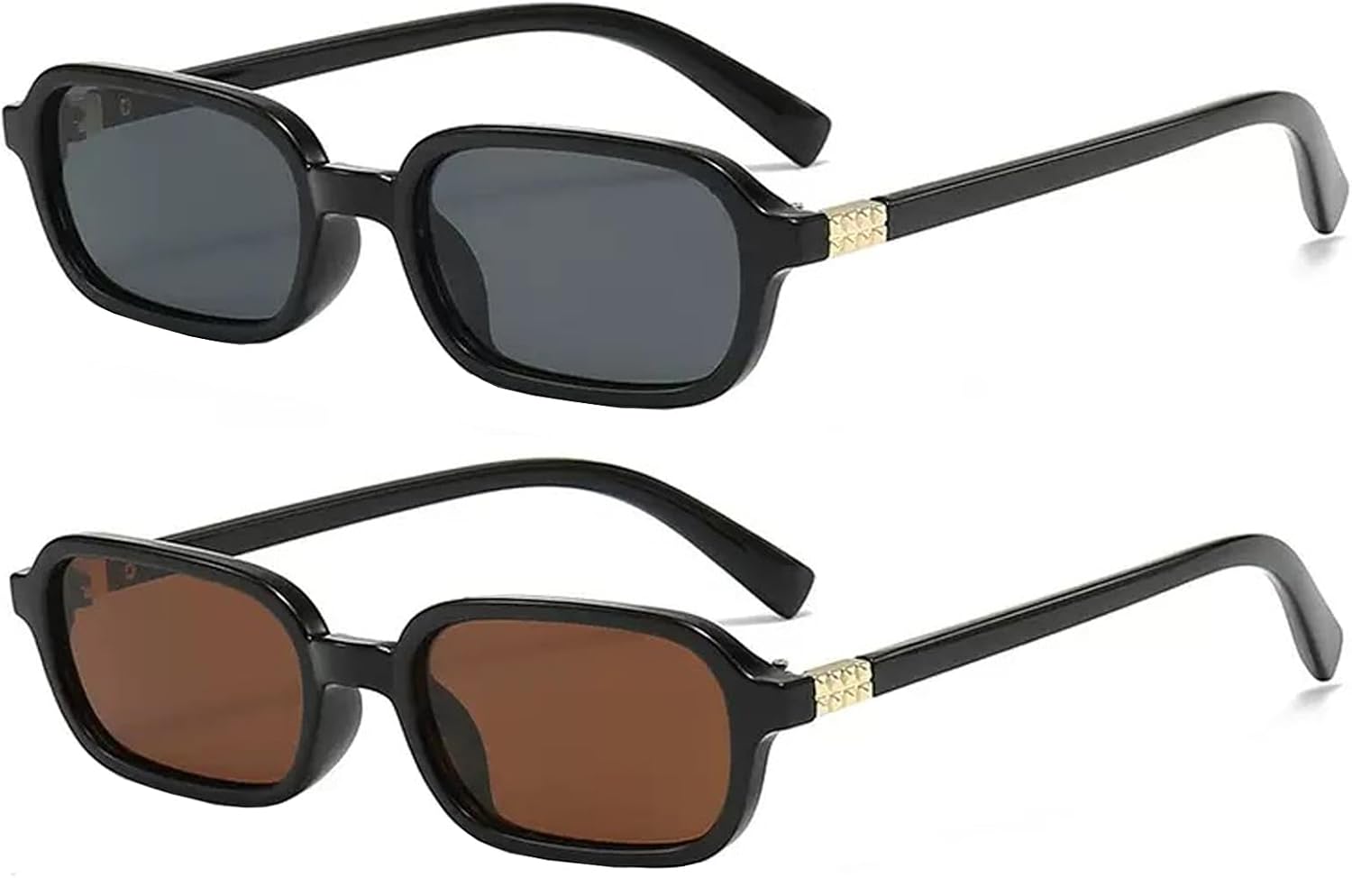 

Ретро прямоугольные солнцезащитные очки для женщин, модные, маленькие, узкие, в стиле 90-х, винтажные, для рейв-вечеринок, прямоугольные солнцезащитные очки для женщин и мужчин REELORATTA, Black-brown