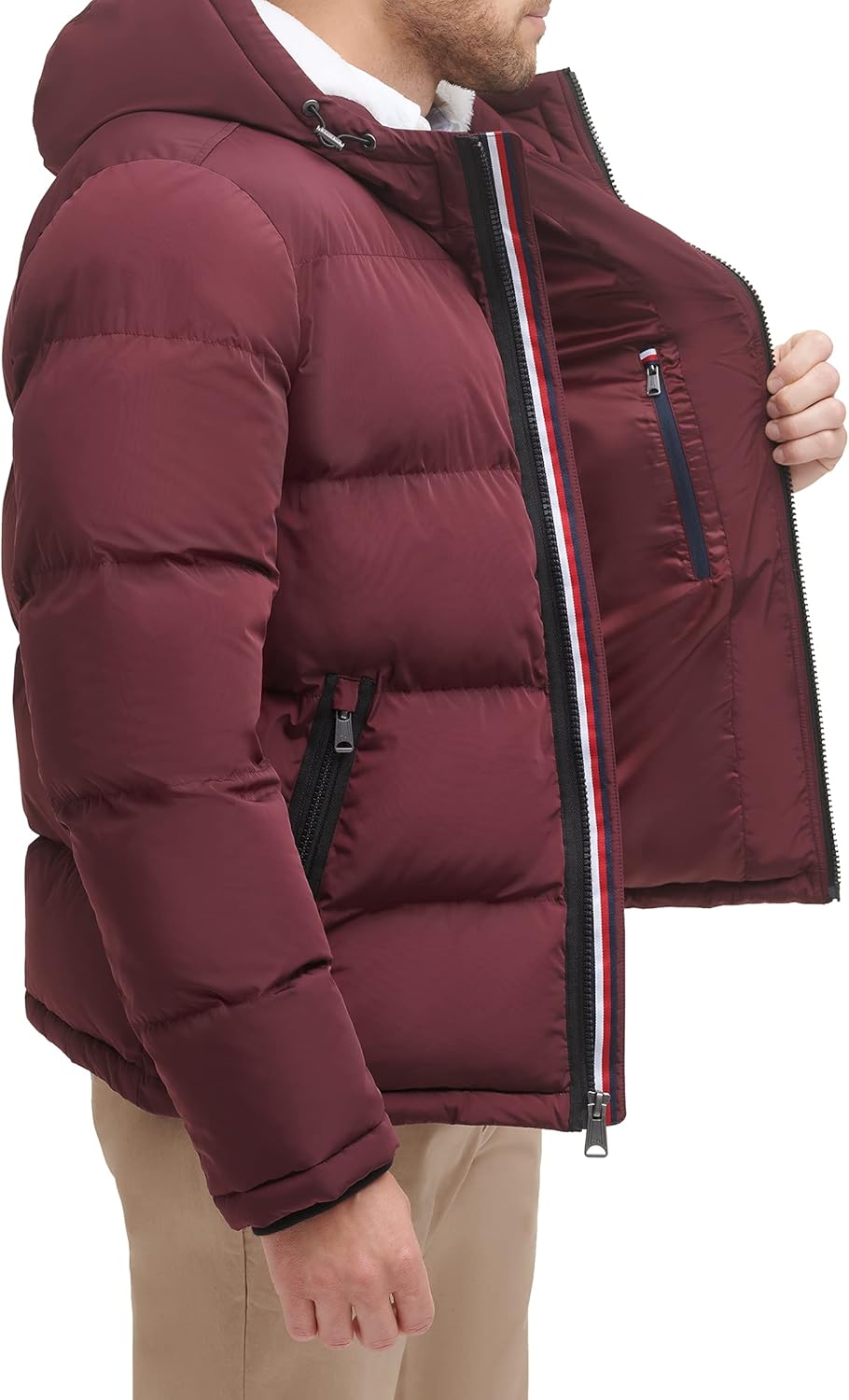 Мужская стеганая куртка с капюшоном Tommy Hilfiger (стандартная и для больших и высоких), Port Purple — фото 3