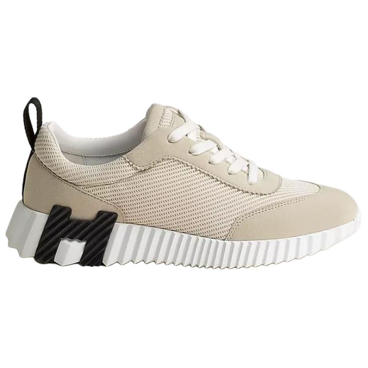 Женские повседневные кеды Bouncing Low top с подошвой 4 см HERMES, бежевый — фото 3