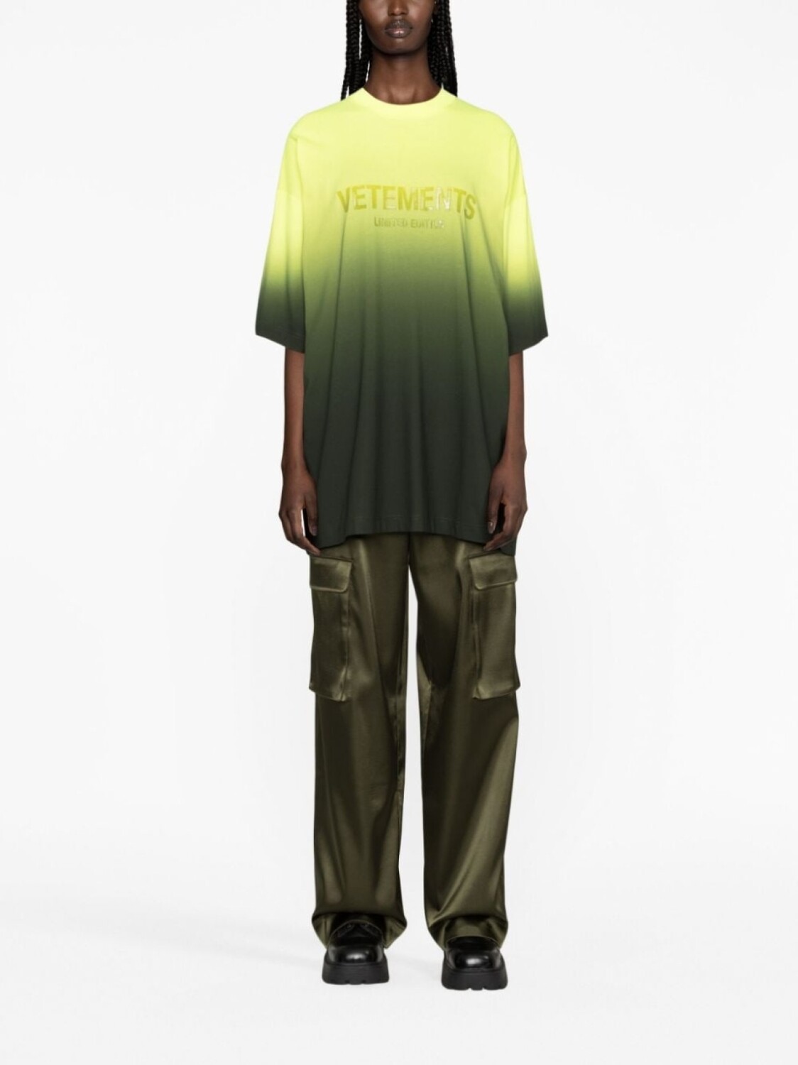 

VETEMENTS футболка с выцветшим эффектом и логотипом, зеленый