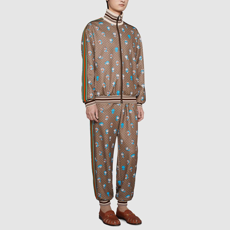 Штаны спортивные Doraemon x Gucci, бежевый — фото 2