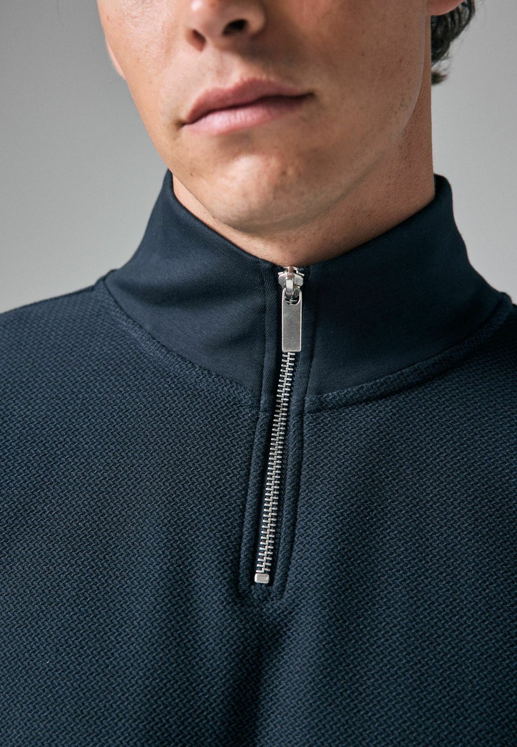 

Джемпер TALL FIT TEXTURED ZIP NECK Next, синий