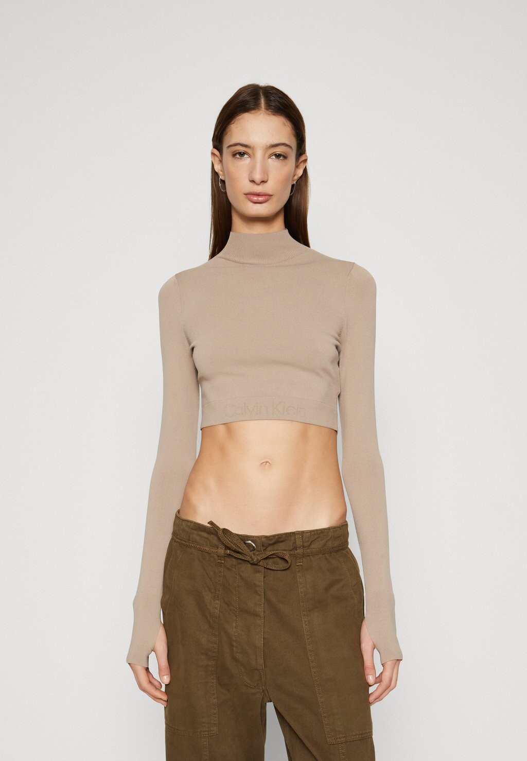 

Свитшот Calvin Klein SENSUAL LOGO, цвет neutral taupe