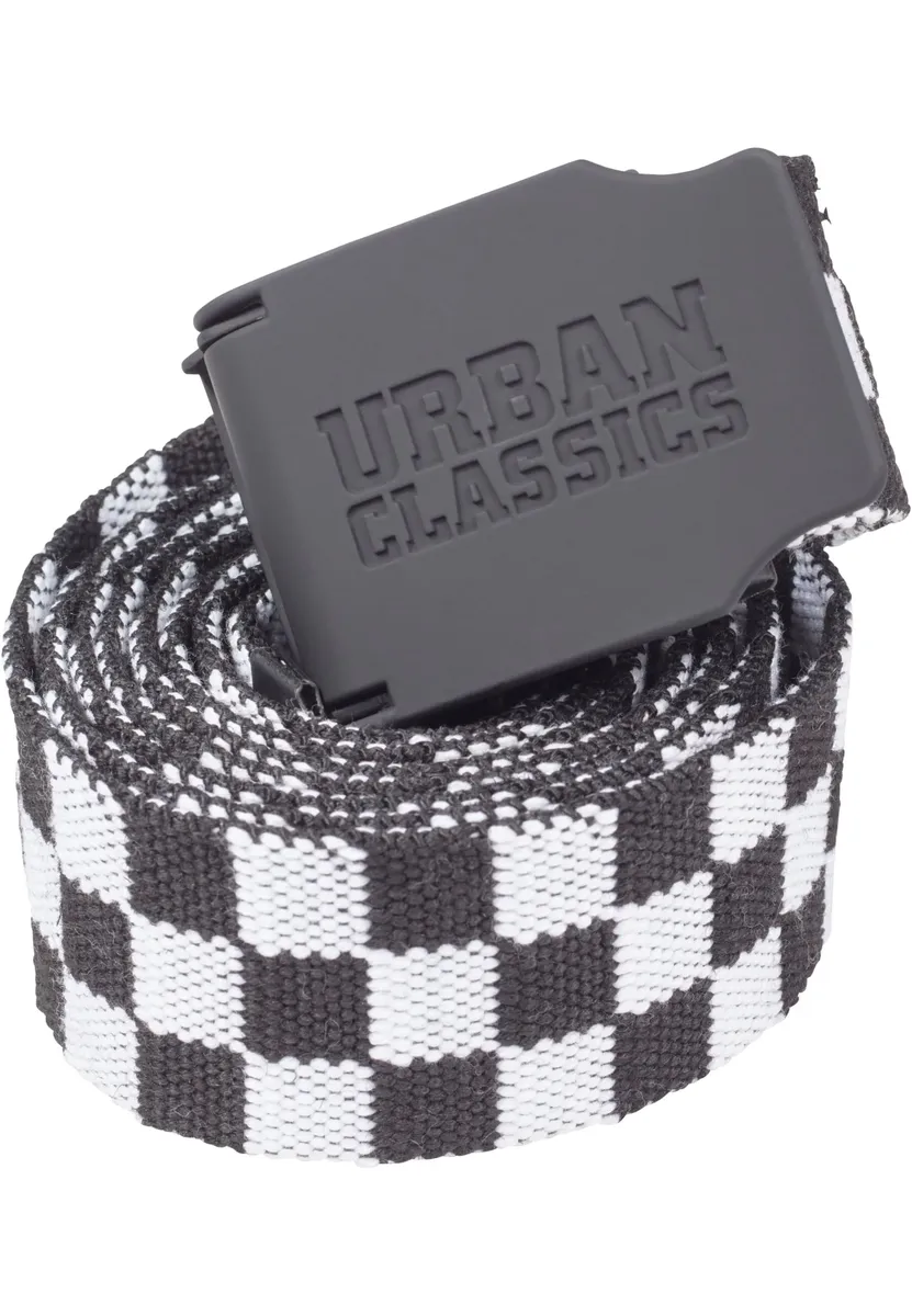 

Поясной ремень URBAN CLASSICS " Urban Classics Unisex UC Canvas Belt Checkerboard 150cm", черно-белый