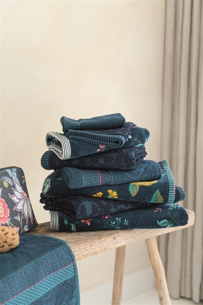 

Pip Studio 100% хлопок, махра, махровая ткань 500 GSM Плитка Pip Dark Blue 30X50 Set Комплект 3 30 x 50 см из 3 гостевых полотенец Dark Blue, темно-синий
