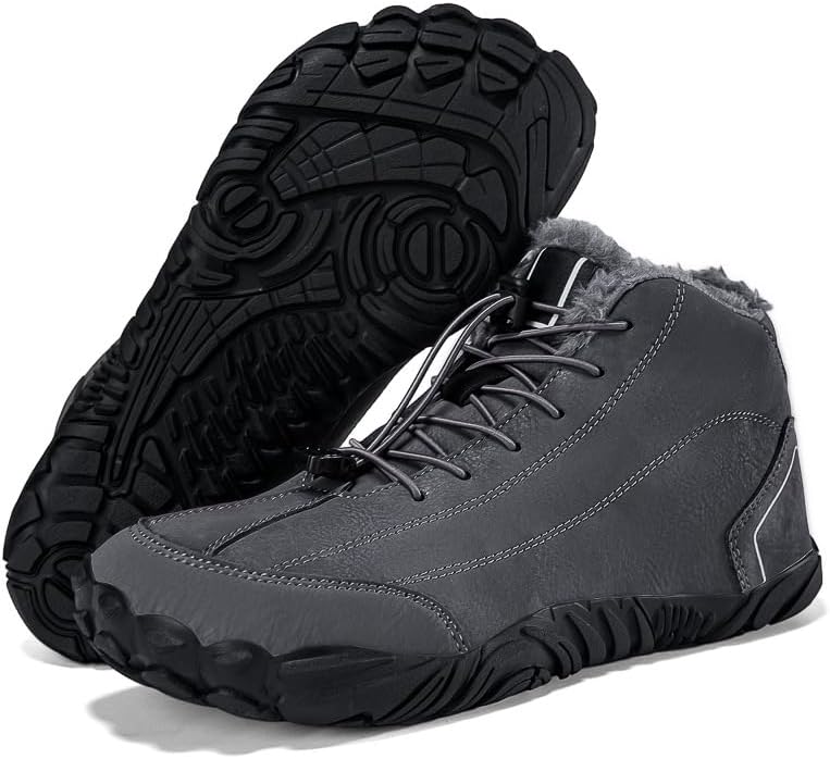 

Мужские водонепроницаемые зимние ботинки Soft time TOY Snow Boots с меховой подкладкой, теплые, на щиколотке, с застежкой-молнией, удобные для ходьбы, серый