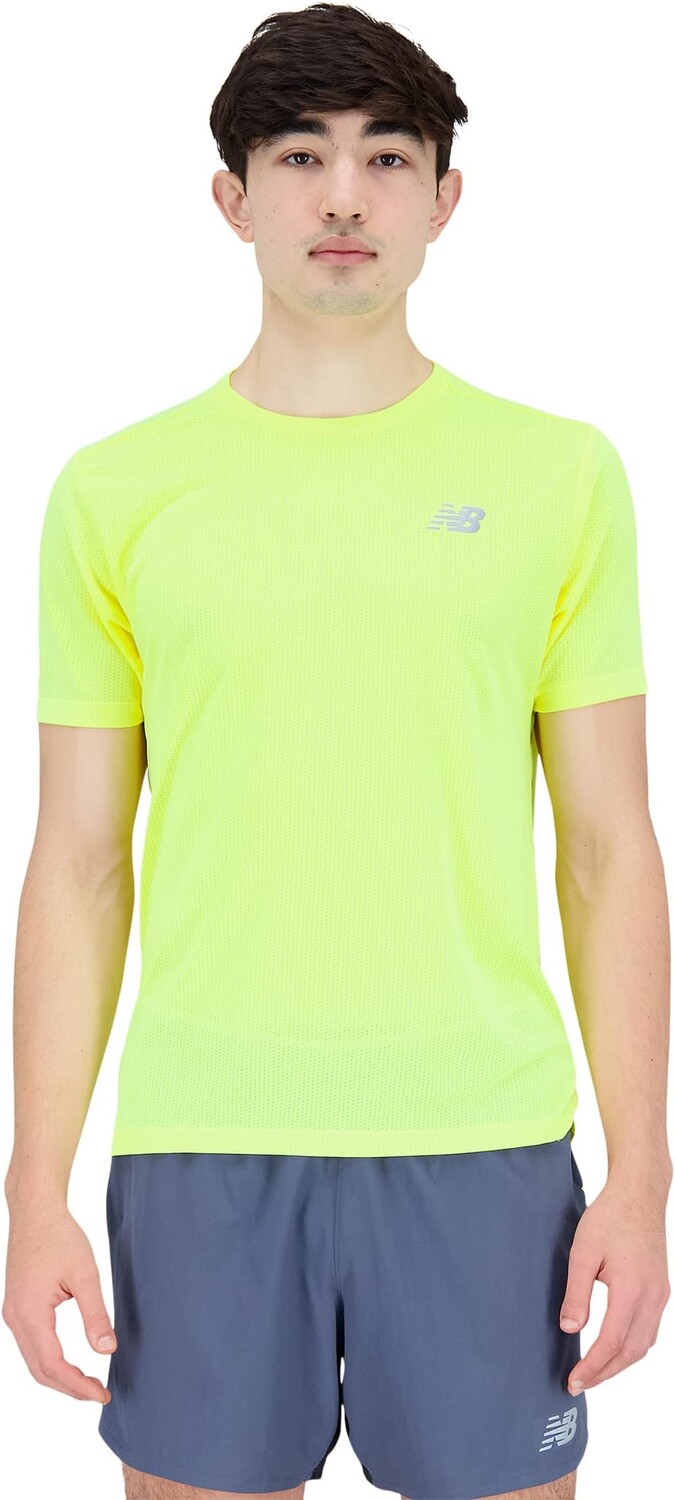 

Футболка New Balance Impact Run Short Sleeve, цвет Cosmic Pineapple Heather